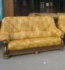Трехместный раскладной кожаный диван Фото