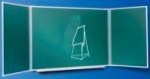 Доска школьная трехэлементная для письма мелом 100х400см. магнитная Фото